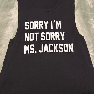 Black Graphic Tank Top